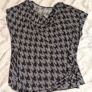 Houndstooth Cowl Neck Top w/ Rouching Lane Bryant 18/20